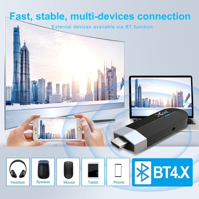 X98 S500 Android 11.0 Smart TV Box Amlogic S905Y4 2,4G/5G WiFi 4K H.265 HEVC Bluetooth Set Top Box 4GB + 32GB Mini TV Stick_voghion.com