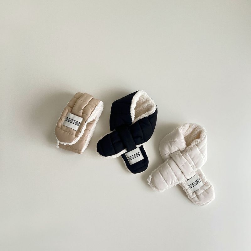 Écharpe pour enfant, ensemble d'hiver, couleur unie, chaud, pour bébé_voghion.com