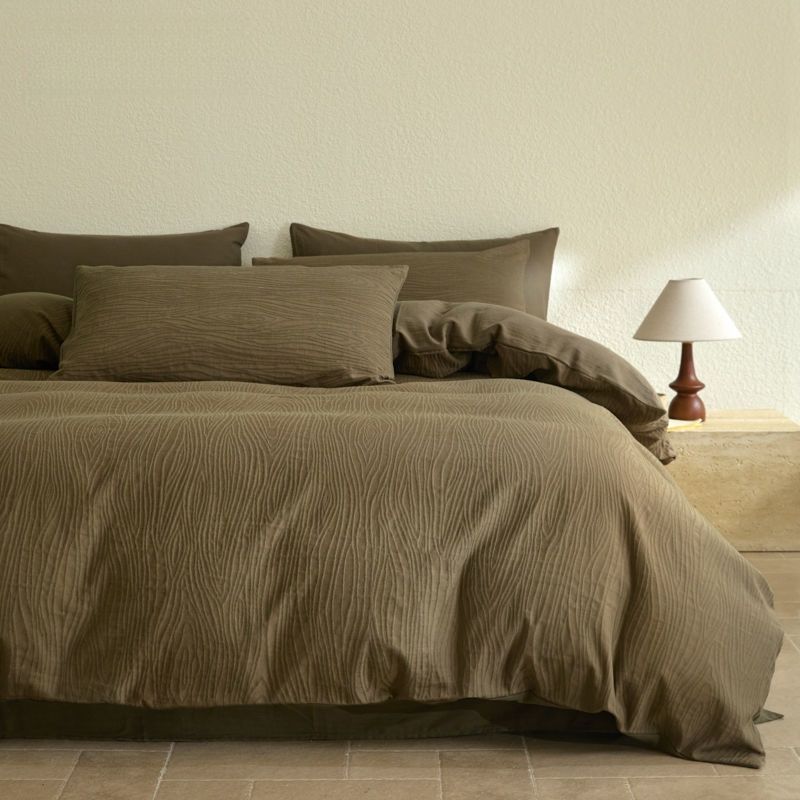 Copripiumino in lenzuola lavabili di lusso leggero in jacquard ABS, quattro pezzi, set di biancheria da letto 2025, gonna da letto, tre pezzi_voghion.com