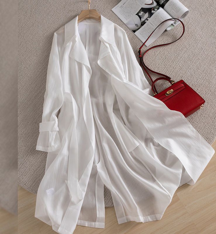 Spring Summer 2023 New Wo's Windbreaker Fashion Loose Frenulum Sunscreen Trench Coat Thin Style Shirt & Blouse Top_voghion.com
