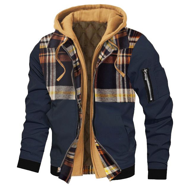 Chaqueta con capucha de color liso para hombre, ropa informal, gruesa, de talla grande, para primavera, otoño e invierno_voghion.com