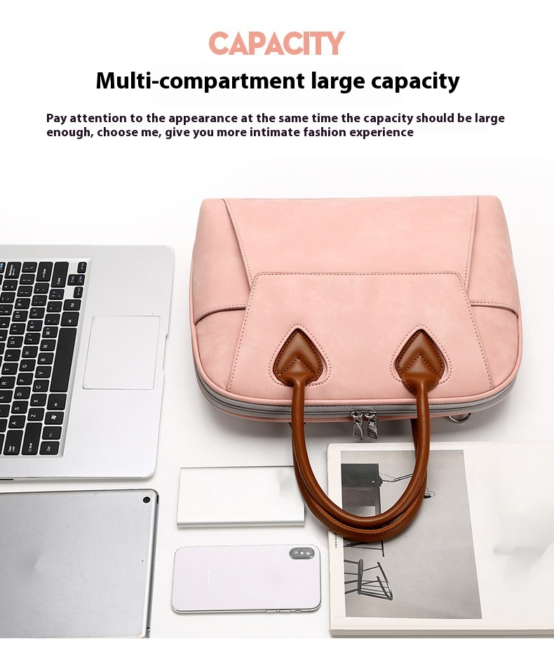 Fashionable Business Computer Bag Handheld Single Shoulder Laptop Bag Large Capacity Briefcase Waterproof And Seismic Resistant Bag_voghion.com
