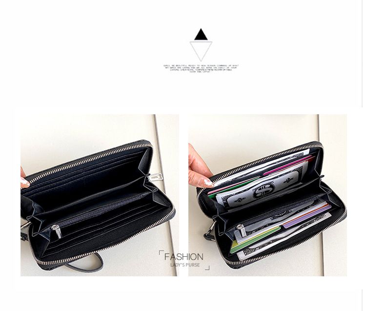 Bolsos para hombre, nuevo bolso de mano grande con estampado de cocodrilo, de un solo tirador, con múltiples ranuras para tarjetas y gran capacidad, con cremallera para teléfono móvil, moderno._voghion.com
