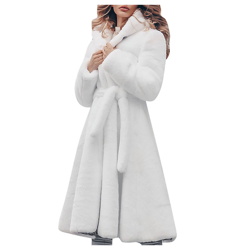 Dame imitert pels frakk dame frakk oversized varm frakk frakk med lue_voghion.com