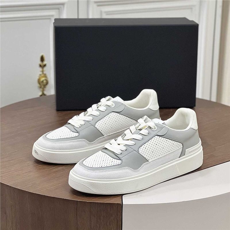 Sneakers da uomo in vera pelle con lacci, casual, traforate, traspiranti, con blocchi di colore, nuove scarpe da viaggio da guida_voghion.com