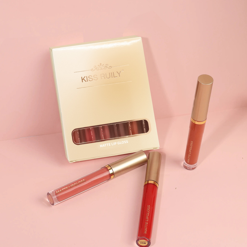 Make-up-Glasur Wasserdicht Antihaft-Cup Flüssiger Lippenstift Lipgloss Samt Matt_voghion.com