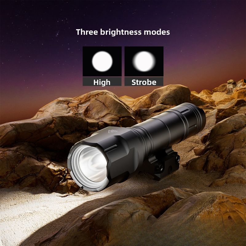 4025 Outdoor-Metall-LED 1200 Lumen Wasserdicht Stoßfest Mit Gleitschiene Blinkendes Starkes Licht Rattenschwanz Taktische Taschenlampe_voghion.com