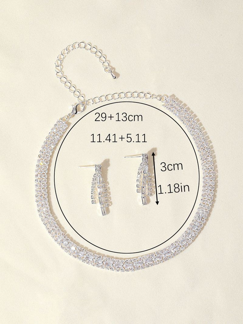 halsbandsset örhänge smyckesset bankettklänningsset halsband moderiktigt brudsmycken_voghion.com