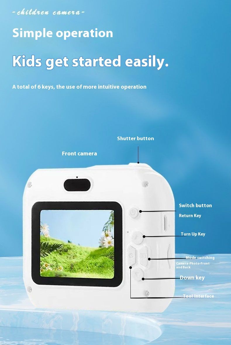 Xiaomi Youpin HD Cute Dual Digital Polaroid Student Campus Puede tomar fotografías y transferirlas a la cámara móvil_voghion.com