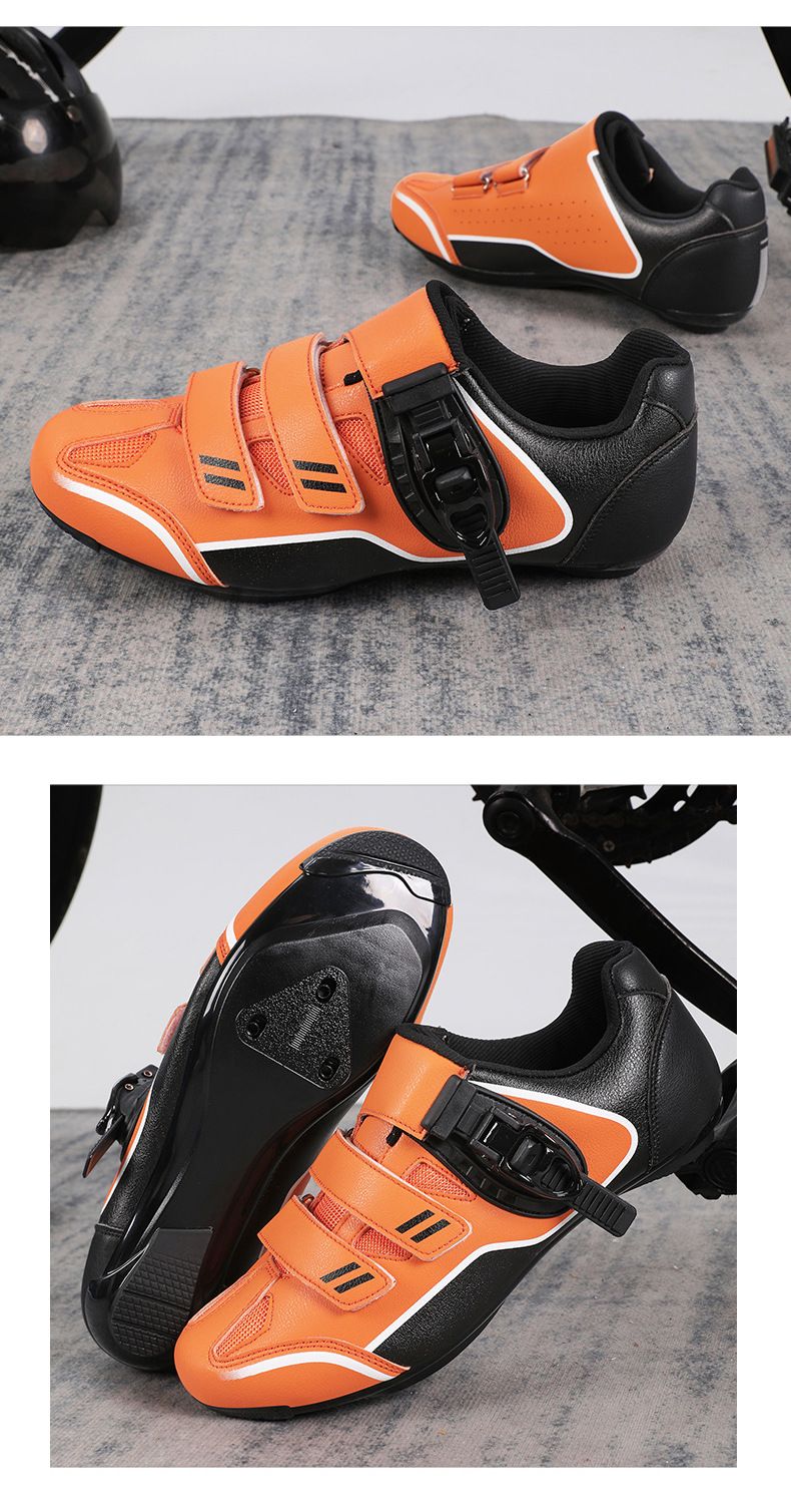 Zapatillas de ciclismo con cierre de hebilla, zapatillas de ciclismo de carretera para hombre y mujer, suelas de goma duras para bicicleta de montaña._voghion.com