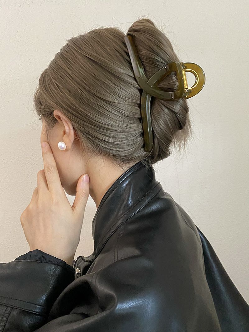 Adecuado para un volumen de hasta 13 cm, agarre de gran tamaño, sensación de alta gama coreana, estilo simple y versátil, pinza para el cabello con clip de tiburón,_voghion.com