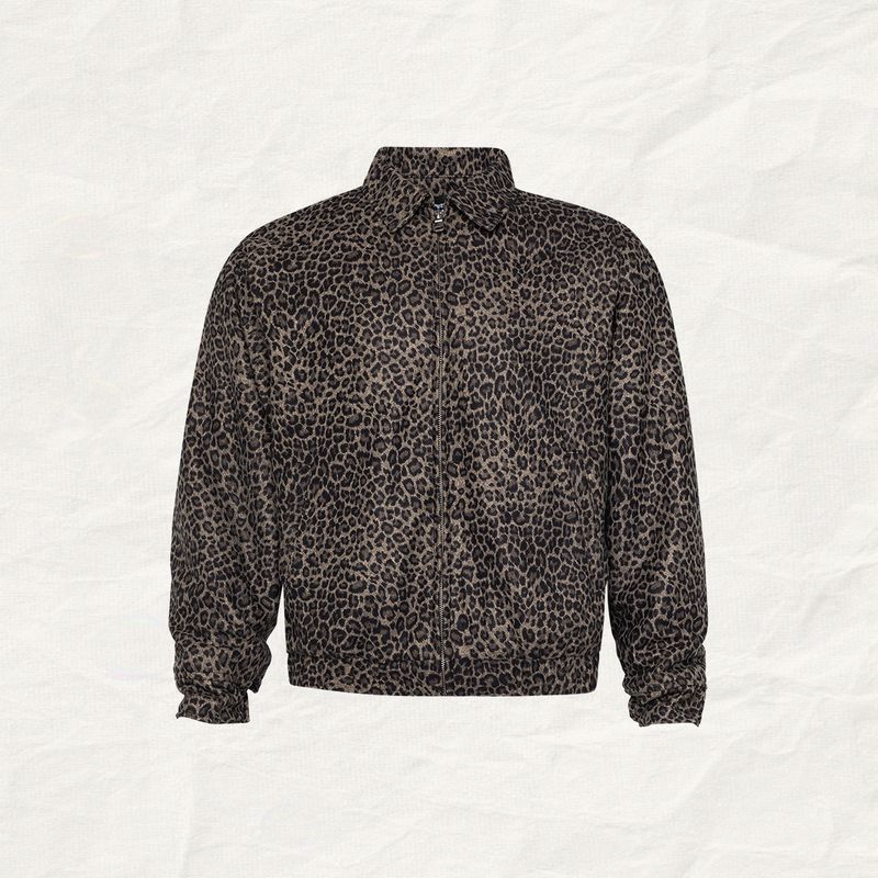 Meeste rõivad retro leopardmustriga lukuga jakk metsik Maillardi pruuni revääriga lahtise paksu jakiga_voghion.com