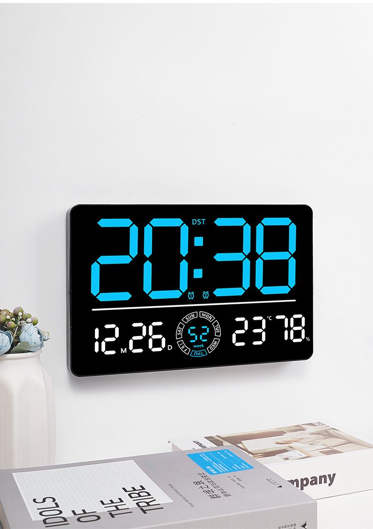 New Living Room Wall Simple Modern LED Digital Bluetooth Automatic Time Setting Electronic Clock 6667_voghion.com