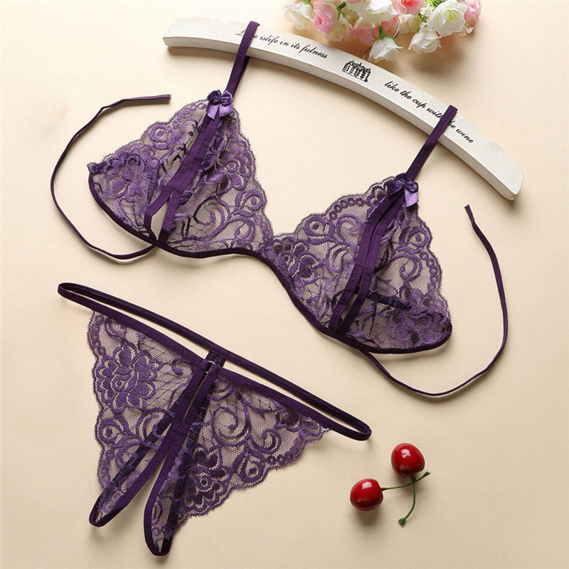 Set Lingerie di Pizzo Sexy Donna Reggiseno Aperto Intimo Donna Sexy Hot Erotic Porno Abbigliamento Esotico Trasparente Lenceria Langerie_voghion.com