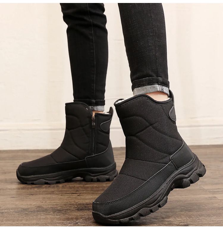 Nouvelle chaussure d'hiver chaude et épaisse avec doublure polaire, botte de neige Northeat, chaussure de voyage imperméable et résistante au froid, en coton pour homme_voghion.com