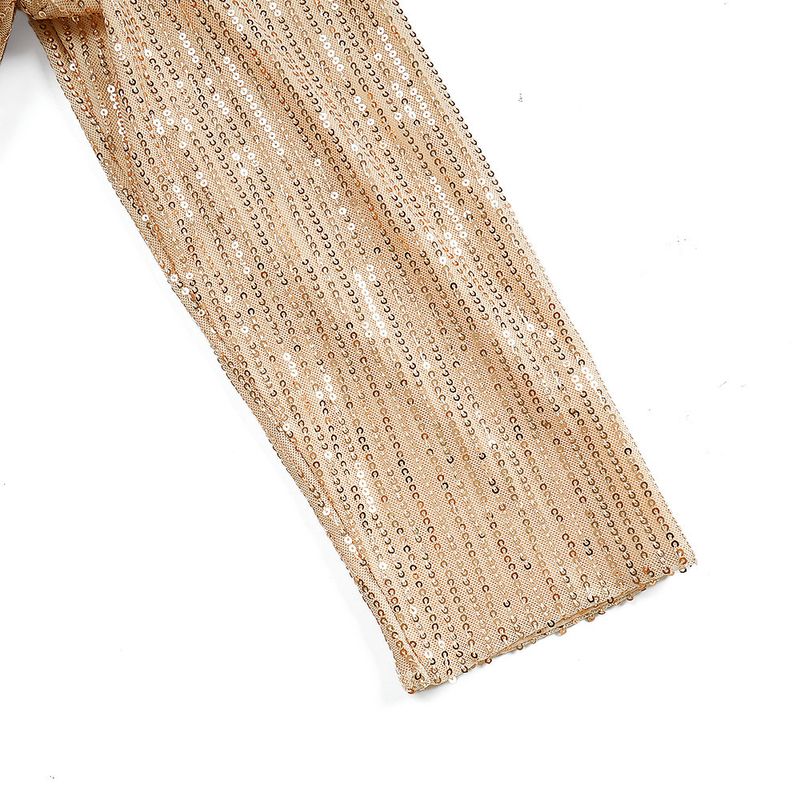 Plus Size Glitter Fringe Party Dress For Women - Elegant V-Neck Sequin Evening Gown With Layered Tulle Skirt (Wine Red, Royal Blue, Rose Purple)_voghion.com