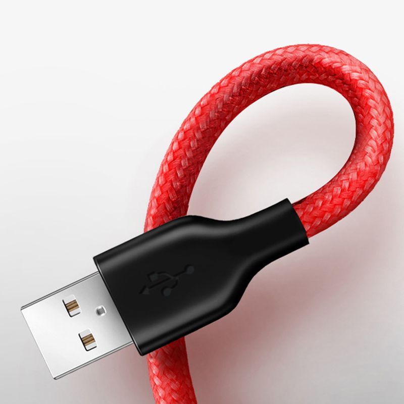 Kunjiuyou Micro USB/C típusú nylon fonott gyorstöltő adatszinkronkábel 1 méter mobiltelefon-piros mikro USB-hez_voghion.com