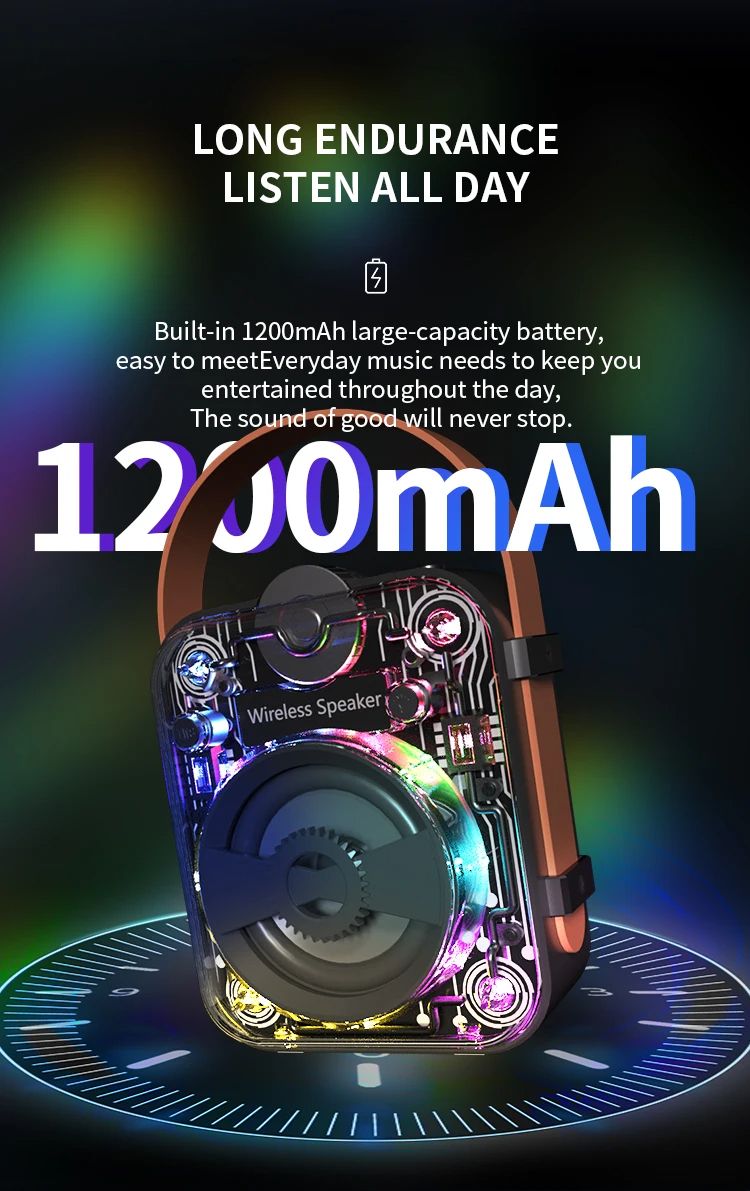 Wireless Bluetooth Speaker With Shocking Sound Quality Dazzg Light Effect Multiple Playback Modes Mini TWS Computer_voghion.com