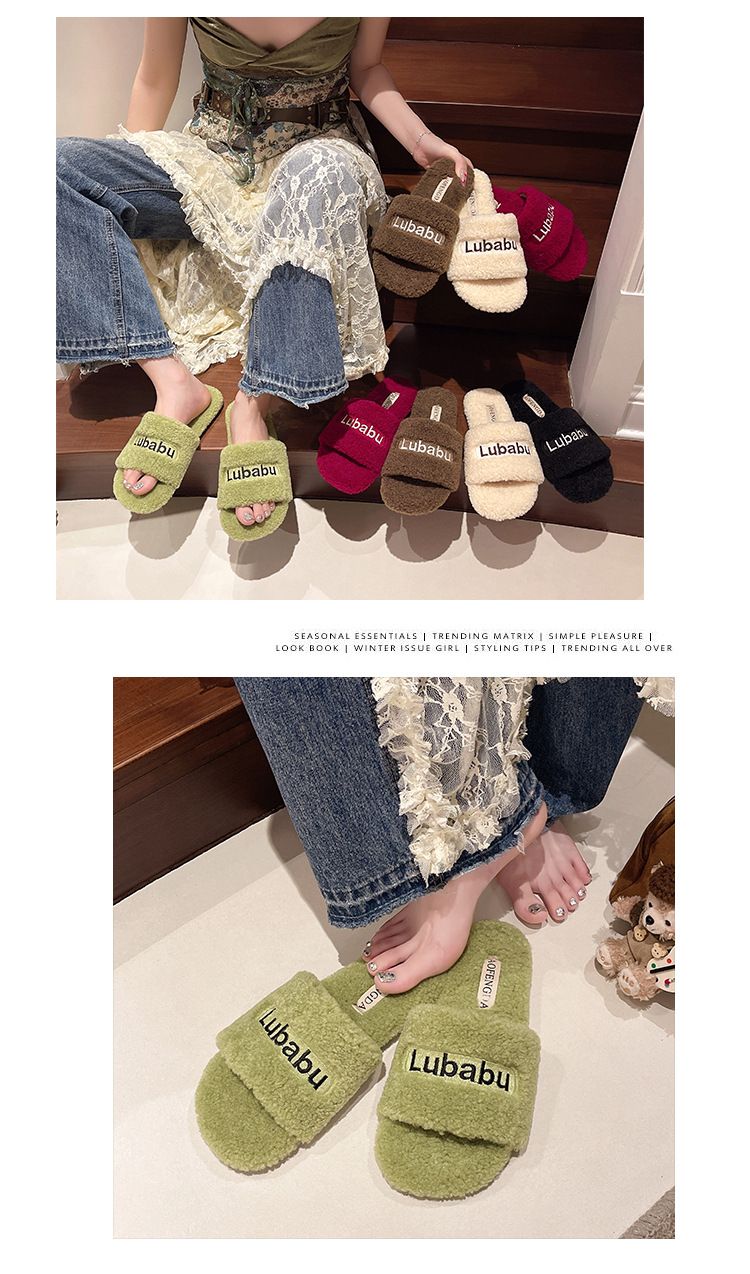 Flauschigen Für Frauen 2025 Herbst Winter Neue Stil Outdoor Dicke Sohle Fleece Indoor Hause Warme Baumwolle Hausschuhe_voghion.com