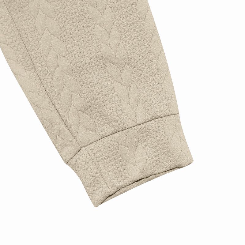 Herrenbekleidung Lockere Sport-Jogginghose mit Jacquard-Muster, lässige Winter-Jogginghose mit elastischen Bündchen, lockere Passform, bequeme Sporthose_voghion.com