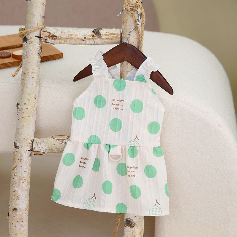 Vestido informal fino con estampado de lunares grandes para gatos, ropa universal para primavera y verano para perros_voghion.com