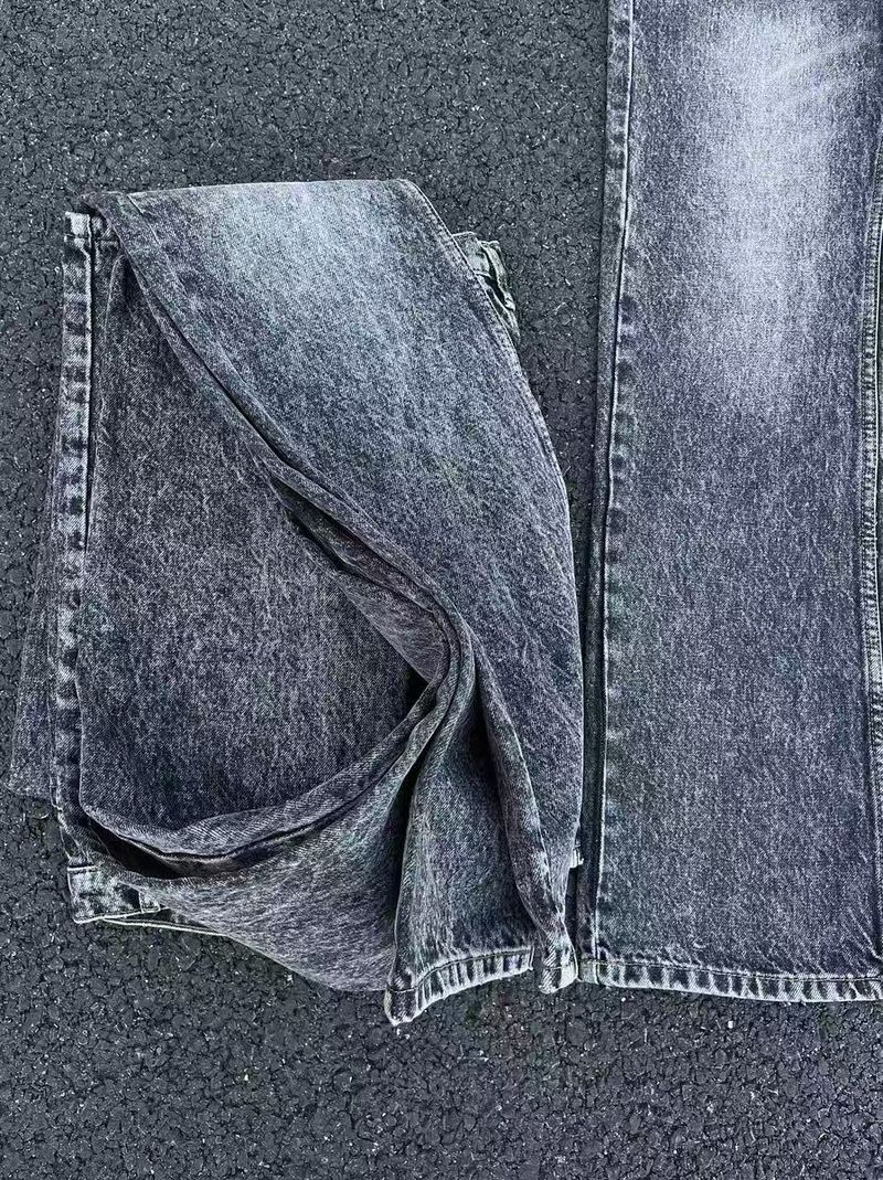 Îmbrăcăminte bărbătească, blugi gri cenușiu 517, stil Cleanfit, pantaloni evazați, model marmorat spălat, naveta zilnică pentru bărbați și femei_voghion.com