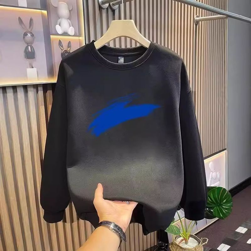 Herrkläder Crewneck Sweat Herr Lös design Sense Smileytryck Amerikansk stil Retro Instagram stil Fashionabla märkestopp för vår och höst_voghion.com