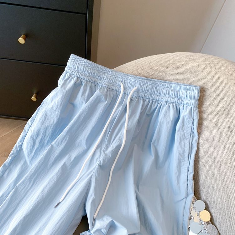 Pantaloni sportivi casual da donna, estivi, con elastico in vita e coulisse, nuovi design, larghi e larghi._voghion.com