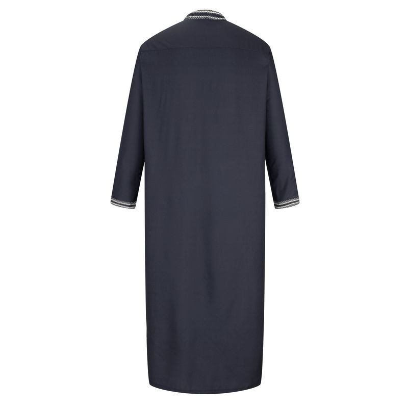 Men's Clothing Men's Muslim Robe Stand Collar Printed Ethnic Style Loose And Comfortable Jumpsuit_voghion.com