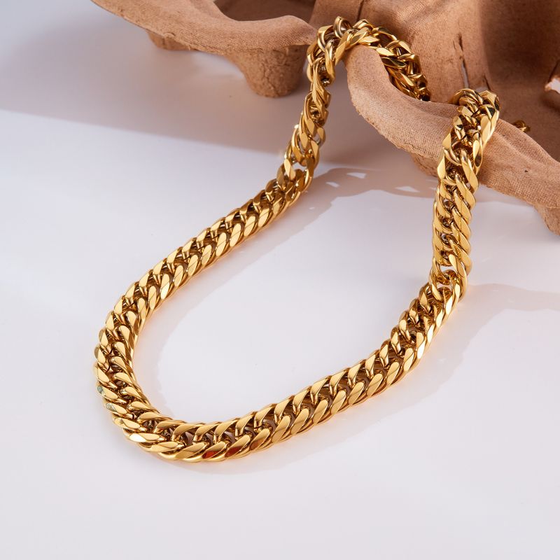 Collana in acciaio inossidabile OPK per uomo, catena cubana spessa, ciondolo in acciaio al titanio unico e alla moda_voghion.com