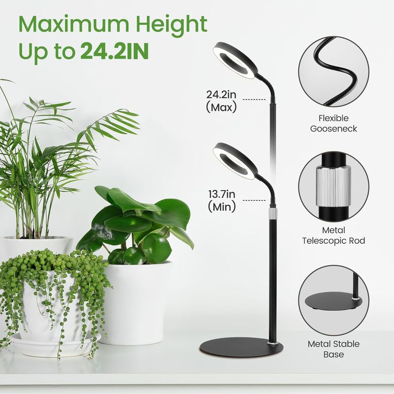 Lampada di crescita delle piante con anello d'angelo a LED, luce di riempimento per micro paesaggio, luce di riempimento per piantine di fiori succulenti, tipo USB%_voghion.com