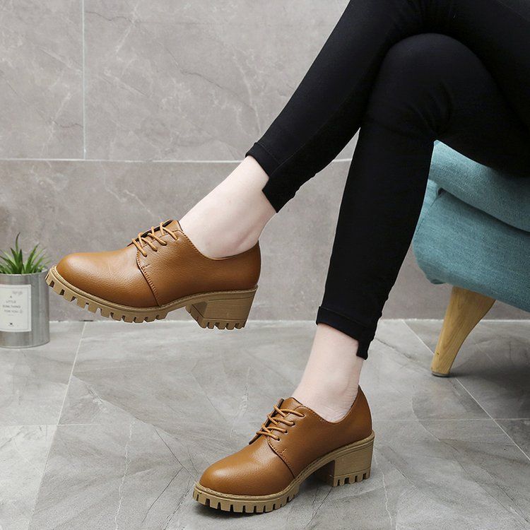 SHLIANG New Women's Leather Shoes Fashion Lock Shoes Thick Bottom Casual Shoes Solid Color Breathable Ankle Boot For Women Y0311_voghion.com