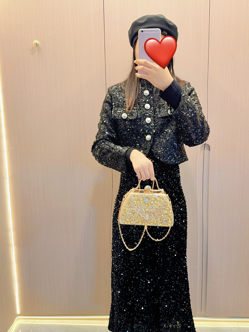 Nuovo set di borsette in cristallo con diamanti pieni, abito alla moda, banchetto da sera, borsa a tracolla diagonale con spalla singola_voghion.com