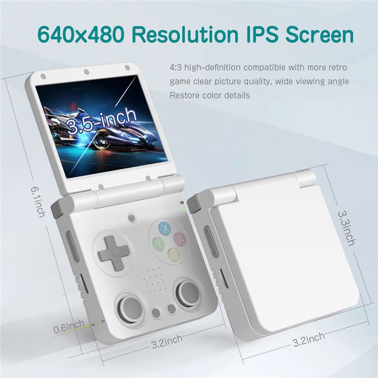 Miyoo Flip V2 3.5-inch Mini Smart Folding Handheld Game Console Screen Projection For Online 2-person Gaming_voghion.com