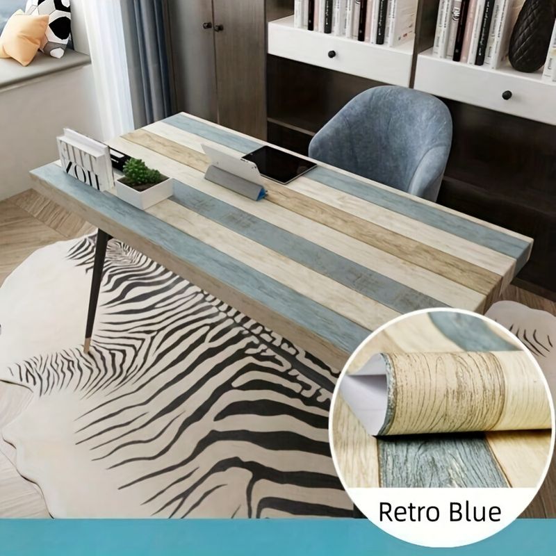 Autoadesivo Beige Blu Foglio intero Impermeabile Ispessito Porta Camera da Letto Mobili Rinnovo Scrivania Armadio Bordo_voghion.com