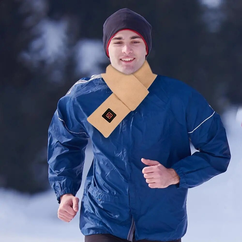 Écharpe chauffante USB intelligente en graphène pour homme et femme, avec 3 températures réglables, idéale pour l'hiver_voghion.com