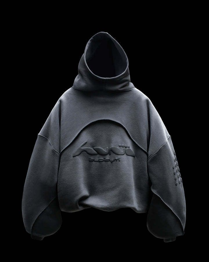 Felpa con cappuccio e stampa in schiuma con lettere e cuciture colorate, casual e alla moda, da uomo_voghion.com