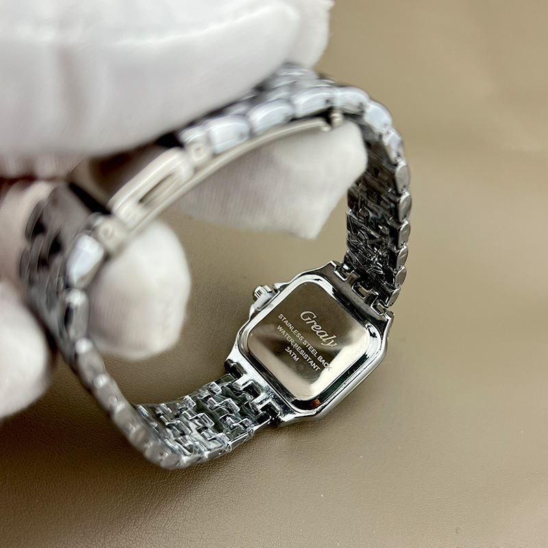 2023 Kajia Square squisito orologio da donna con cinturino in acciaio con cinturino in scala romana, orologio impermeabile, trasmissione in diretta_voghion.com