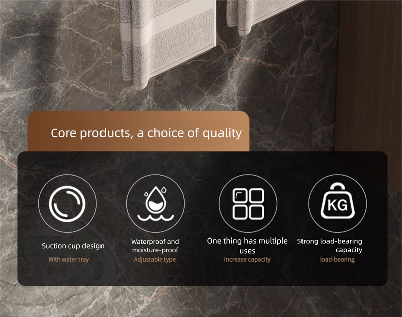 Suction Cup Bathroom No-Drill Telescopic Bar Storage Rack Washroom Bath Towel Organizer Hanger_voghion.com