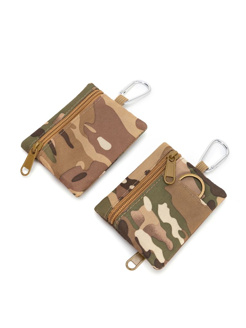 Portafoglio minimalista per campeggio, tattico, escursionismo, pesca, monete, porta carte con cerniera, portachiavi, auricolari_voghion.com