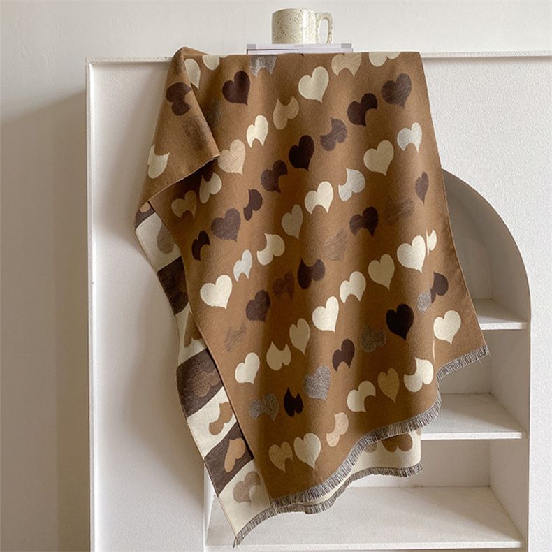 Korean version of new pure  cashmere scarf for women's autumn winter double-sided printed scarf, versatile and_voghion.com