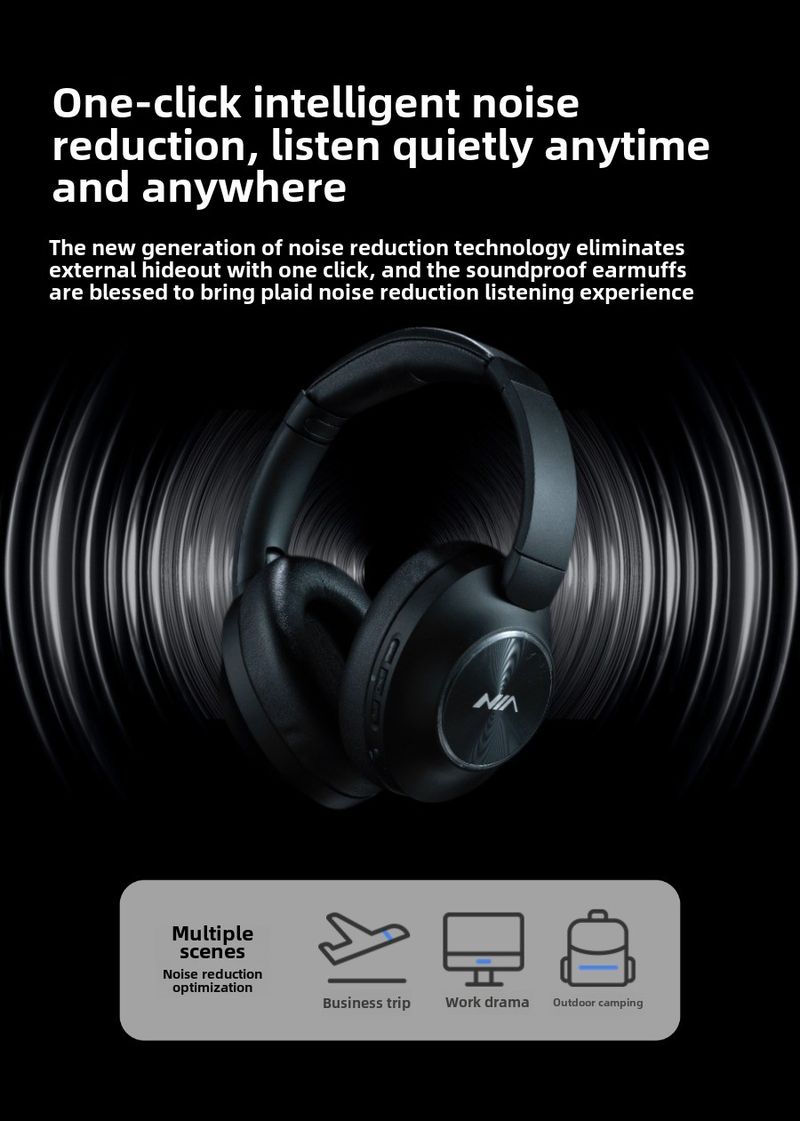 Cuffie con cancellazione del rumore NIA Cuffie ricaricabili Bluetooth Comfort Plug-in_voghion.com