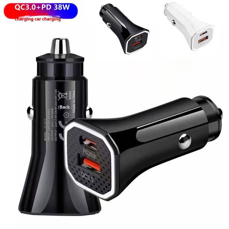 Music Festival  38W QC3.0+PD dual line fast charging mobile phone Type-C charger car cigarette lighter_voghion.com