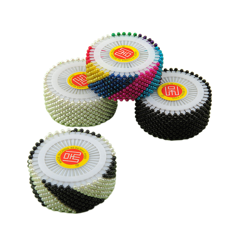 5 disques/paquet d'aiguilles à perles positionnement de perles grandes épingles à tête vêtements couture aiguilles colorées_voghion.com