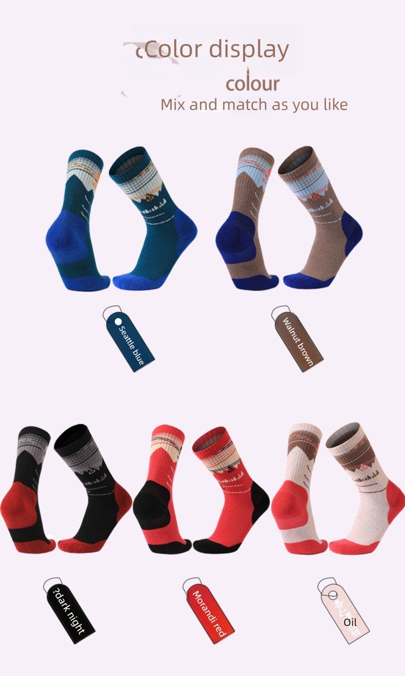 Outdoor-Wandersocken aus dickem Frottee, wadenlang, aus Merinowolle, mit wärmender Isolierung, warm für Kinder_voghion.com