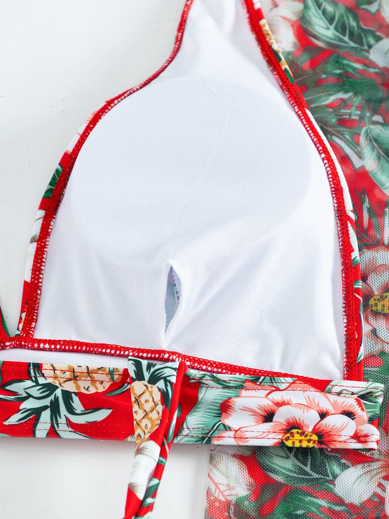 Women's Premium Bikini Set - 3 Piece Sexy Swimwear With Floral Print & Multiple Colors_voghion.com