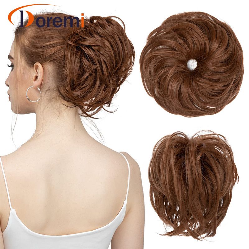 Scrunchie bun Scrunchie fofo bagunçado Scrunchie reto Rabo de cavalo com elástico Scrunchie coquetel_voghion.com