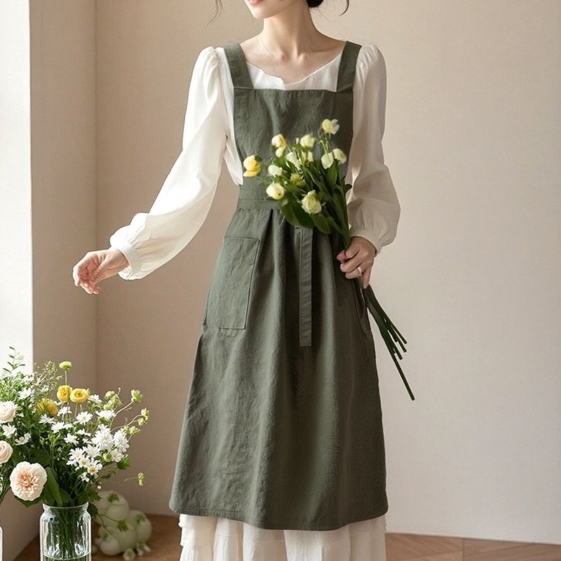 Nordic Style For Home Kitchen, Flower Shop, Baking Workwear, Catering, Women's Japanese Simple Waist Apron_voghion.com