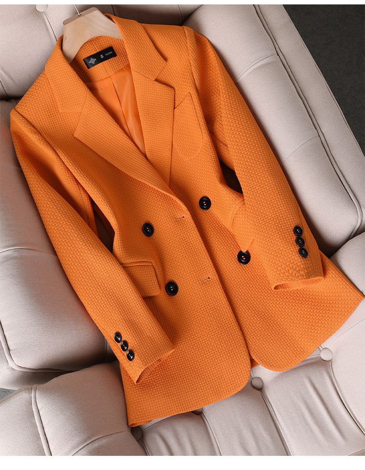 Costum casual verde pentru femei, costum de toamnă și iarnă, ținută formală profesională, stil zeiță, costum mic, palton cu patru nasturi_voghion.com