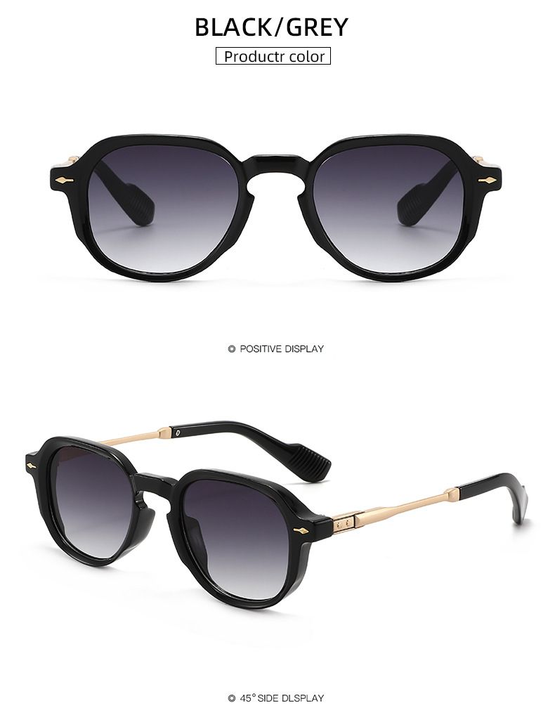 New Trendy Metal Frame Artistic Modern Charm INS Style Blue Light Blocking Sunglasses_voghion.com